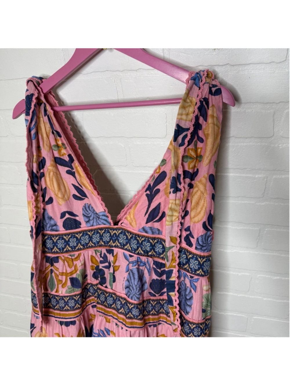 Farm Rio Seashell Tapestry Sleeveless Midi Dress sz L - Picture 6 of 9